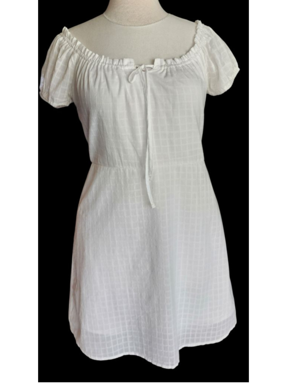 Women's Copper Key White Off-Shoulder Milkmaid Mini Dress M